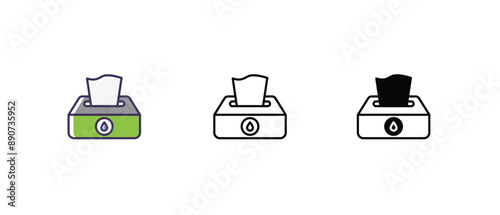 Napkin Icons thin line and glyph vector icon stock illustration
