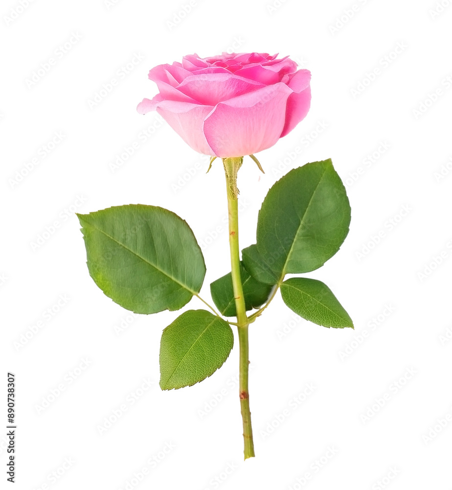 ピンク色の1輪の薔薇 ピンク色の1輪の薔薇