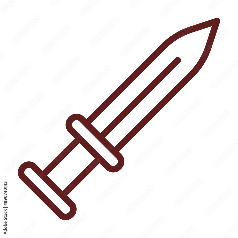 Dagger Vector Line Maroon Icon Design Dagger Vector Line Maroon Icon Design