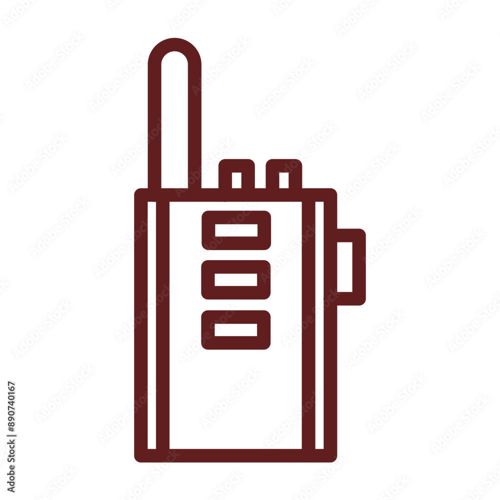Radio Set Vector Line Maroon Icon Design Radio Set Vector Line Maroon Icon Design