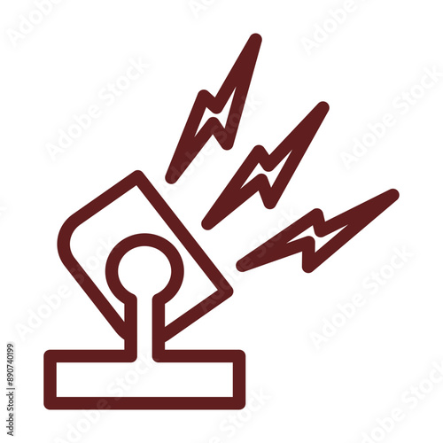 Search Light Vector Line Maroon Icon Design