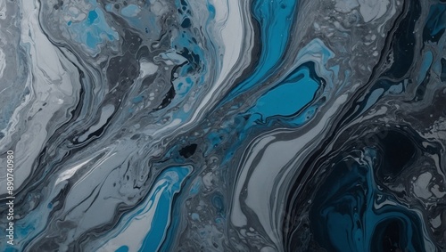 Abstract marble liquid texture in gray-blue, ideal for luxury settings