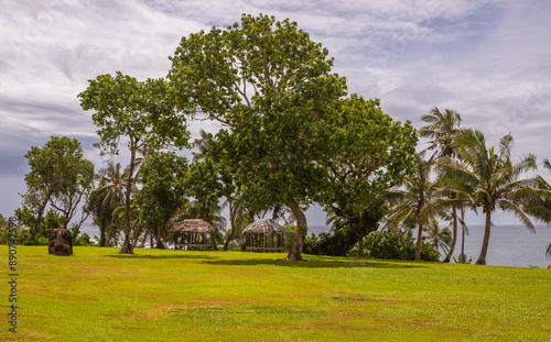 Exposure of the incredible Samoa's coastline, on the South Coast of the Island near Lotofaga photo