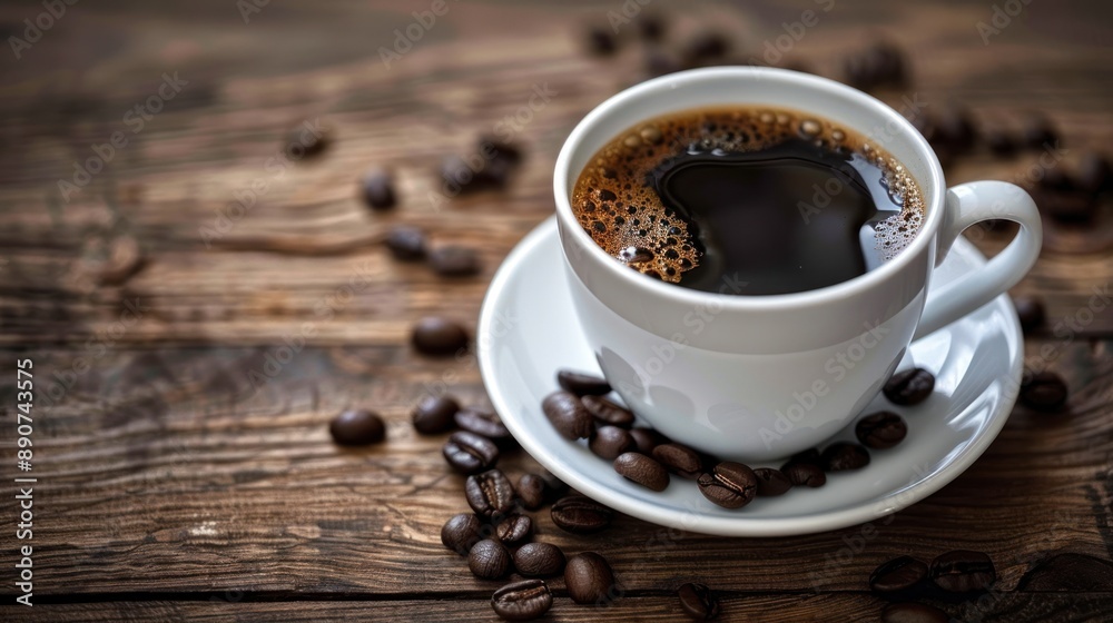 Fototapeta premium A Cup of Coffee with Beans