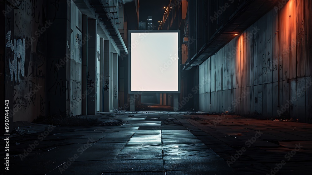 Billboard in an Alley at Night Billboard in an Alley at Night