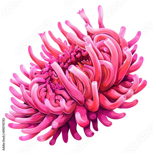 Unique Pink Sea Anemone Flower Art for Creative Projects