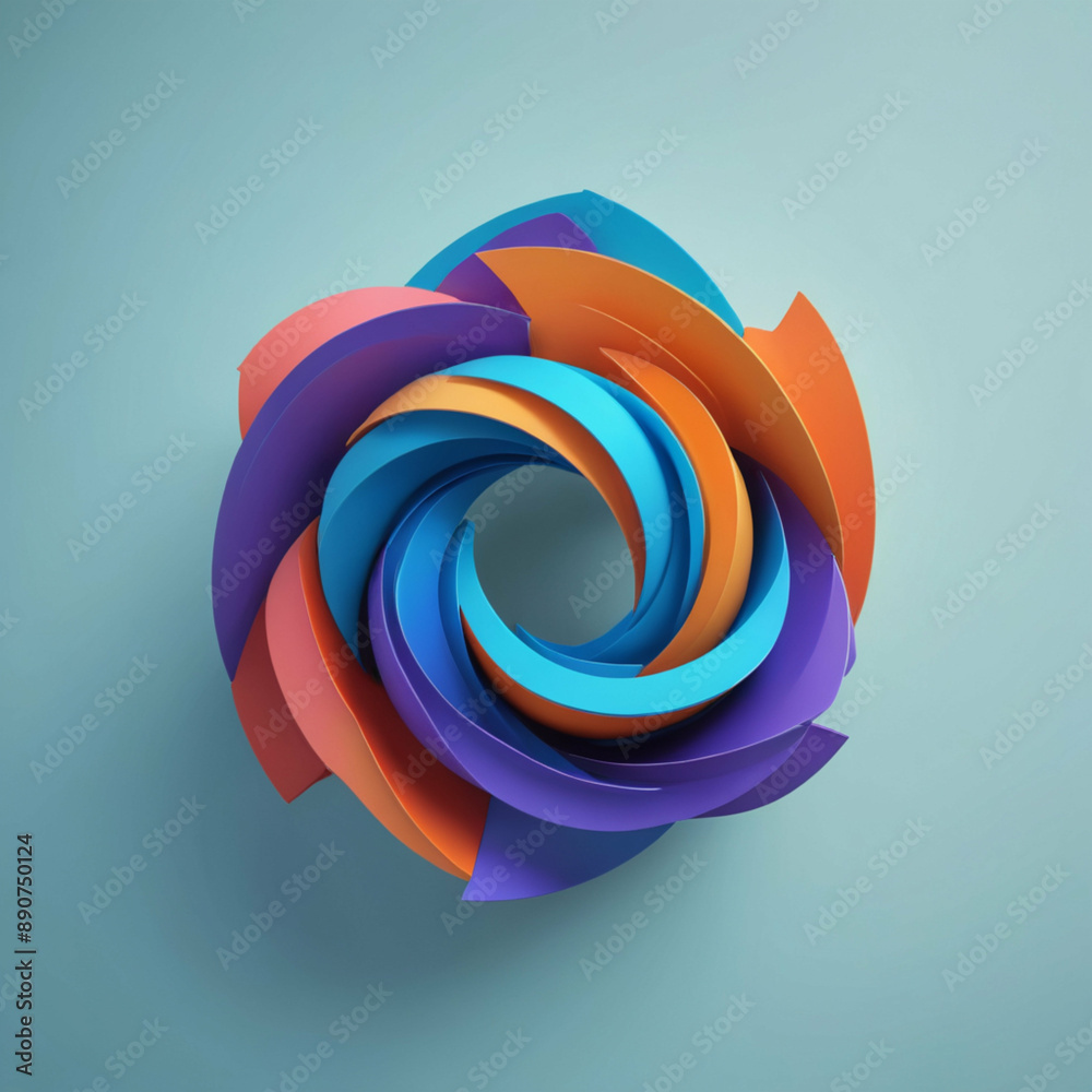 3D abstract shape with a clean background 3D abstract shape with a clean background