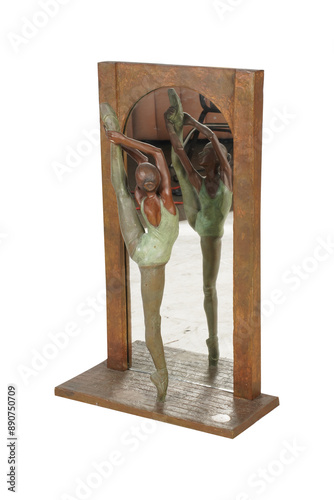 statue of a person with a dog