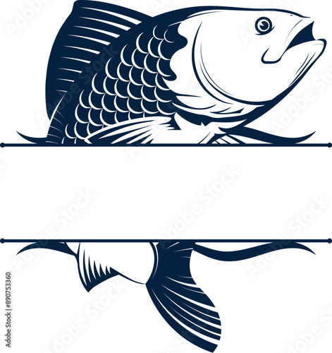Fish silhouette signboard frame for fish store design