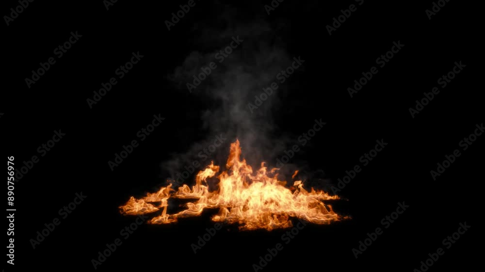 Dynamic Ground Fire and Smoke with Alpha Channel: High-Quality Clip Featuring Intense Flames and Realistic Smoke for Stunning Cinematic Effects and Seamless Integration in Visual Projects. Dynamic Ground Fire and Smoke with Alpha Channel: High-Quality Clip Featuring Intense Flames and Realistic Smoke for Stunning Cinematic Effects and Seamless Integration in Visual Projects.