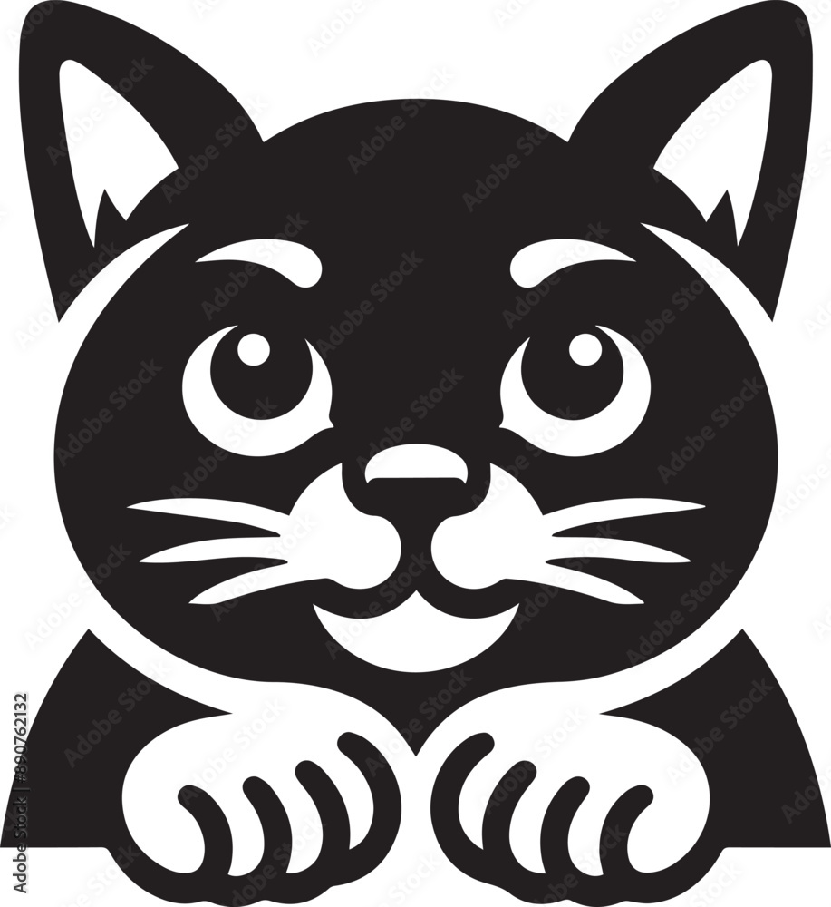 Cat icon isolated on a white background. Cat logo illustration. Cat icon isolated on a white background. Cat logo illustration.