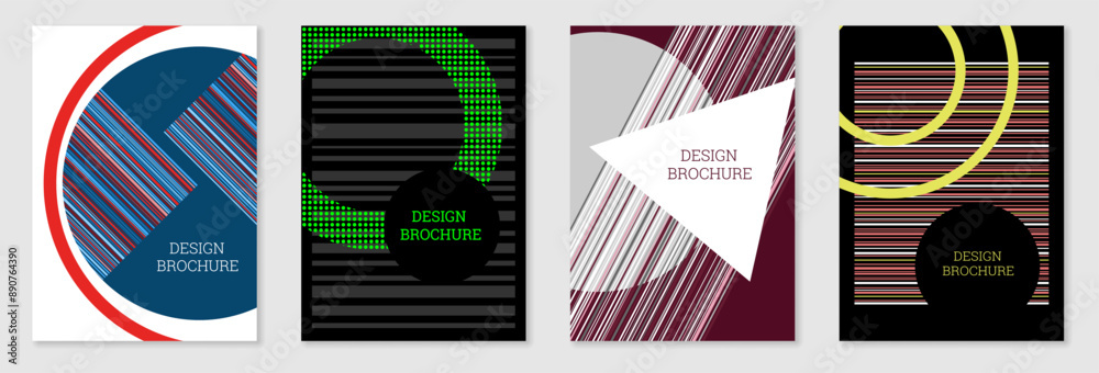 Set of cover design in Memphis style. Geometric design, abstract background. Fashionable bright cover, banner, poster, booklet. Creative colors. Set of cover design in Memphis style. Geometric design, abstract background. Fashionable bright cover, banner, poster, booklet. Creative colors.