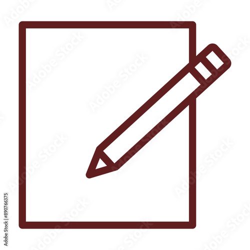 note Vector Line Maroon Icon Design
