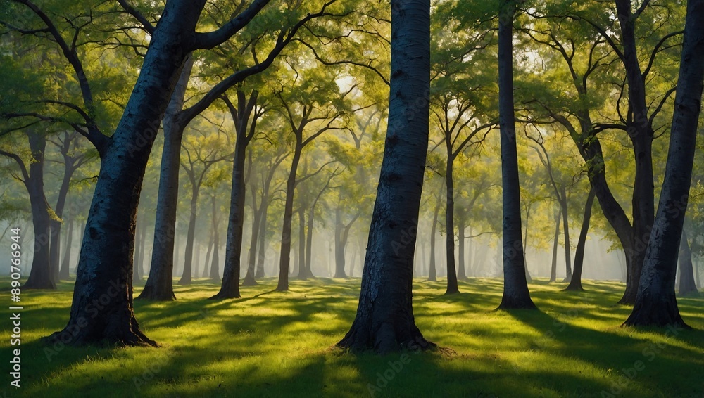 Artistic rendition of trees in oil paint, providing a dynamic backdrop Artistic rendition of trees in oil paint, providing a dynamic backdrop