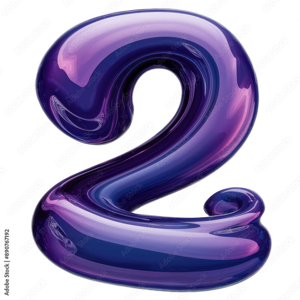 Isolated PNG Number Twoo, GENERATIVE AI Isolated PNG Number Twoo, GENERATIVE AI