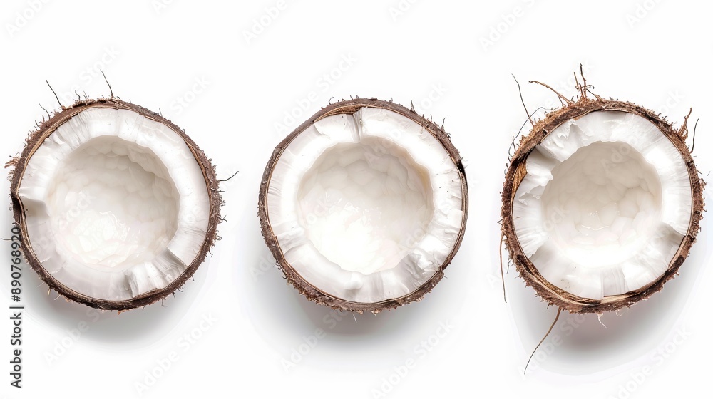 Isolated slice of coconut on a white background part of a collection Isolated slice of coconut on a white background part of a collection
