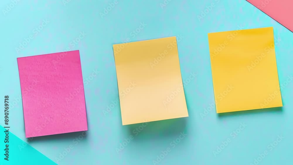 Colorful Sticky Notes On A Vibrant Background Colorful Sticky Notes On A Vibrant Background