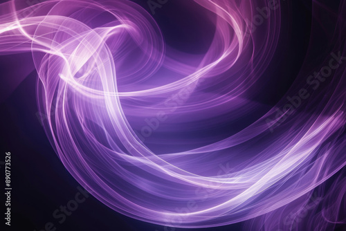 Dark background with purple wavy lines, ethereal vibe, dreamy atmosphere, circular composition, soft glow lightin