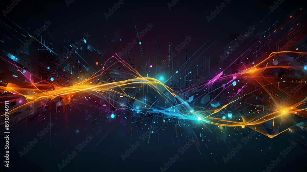 Fototapeta premium visualization of particle background