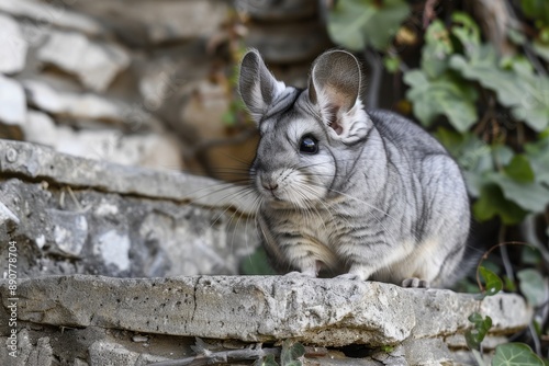 gray fur coat photo