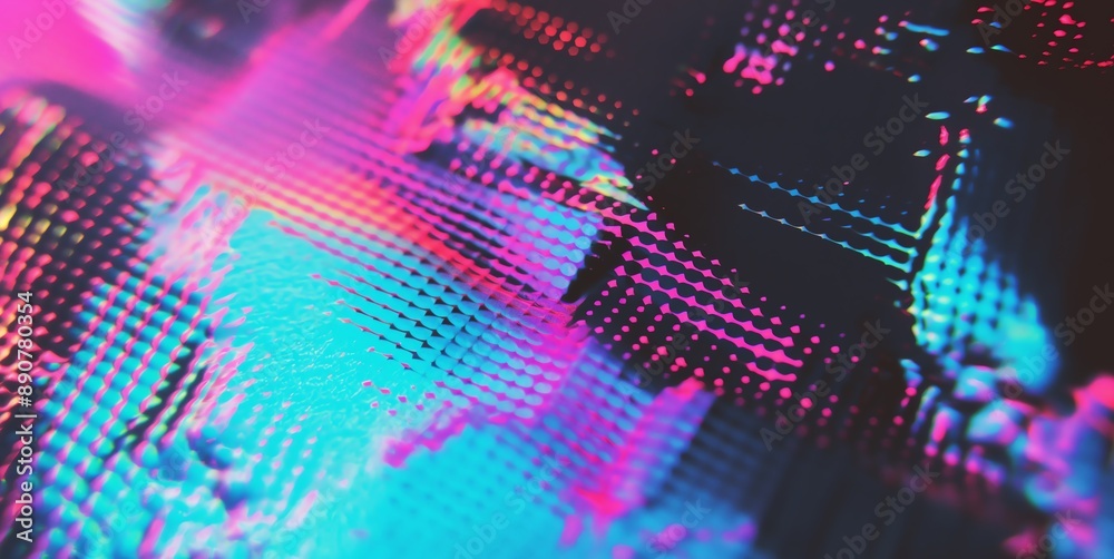 Digital glitch retro dot gradient synthwave motif background Digital glitch retro dot gradient synthwave motif background