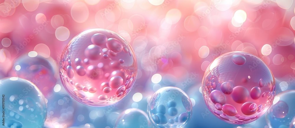 Pink and Blue Bubbles on a Bokeh Background Pink and Blue Bubbles on a Bokeh Background
