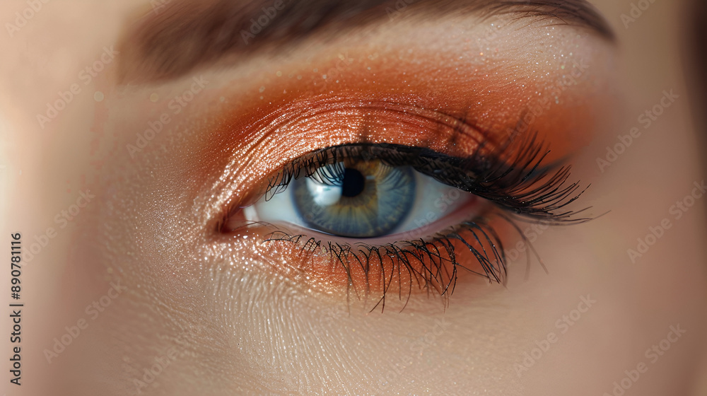 Obraz premium close-up of makeup Makeup for the eyebrows Extension of eyelashes