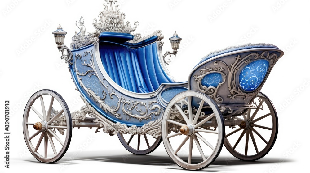 Fototapeta premium A blue and silver carriage