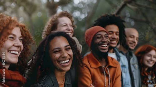 Multiethnic diverse group of people having fun