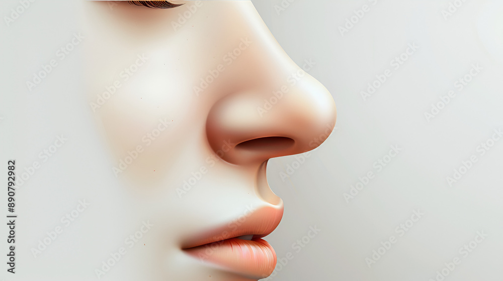 White background with a vector nose White background with a vector nose