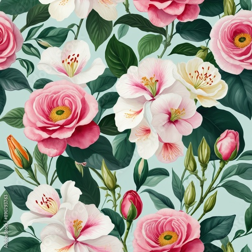 Floral Watercolor Delight: A Botanical Bouquet of Elegance