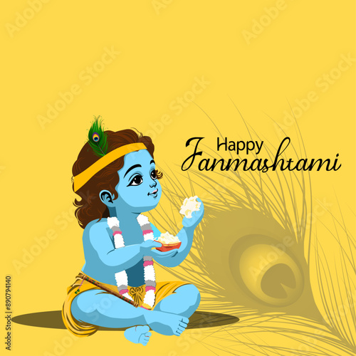 krishna janmashtami social media post photo