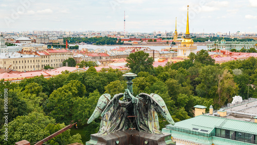 Cityscape of St. Petersburg with the Hermitage, Peter and Paul Fortress and the Admiralty