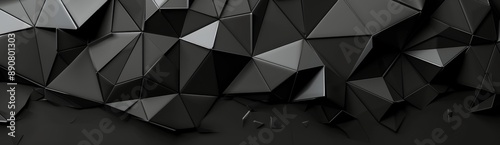 Abstract Black Geometric Polygonal Texture