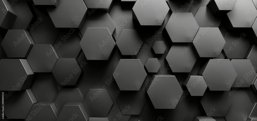 Abstract Black Hexagon Pattern Background Image Abstract Black Hexagon Pattern Background Image