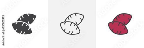 Sweet potato colored icon set