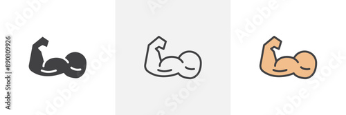 Arm colored icon set