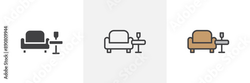 Lounge colored icon set