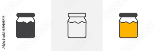 Jar colored icon set