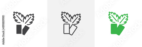 Mint gum colored icon set