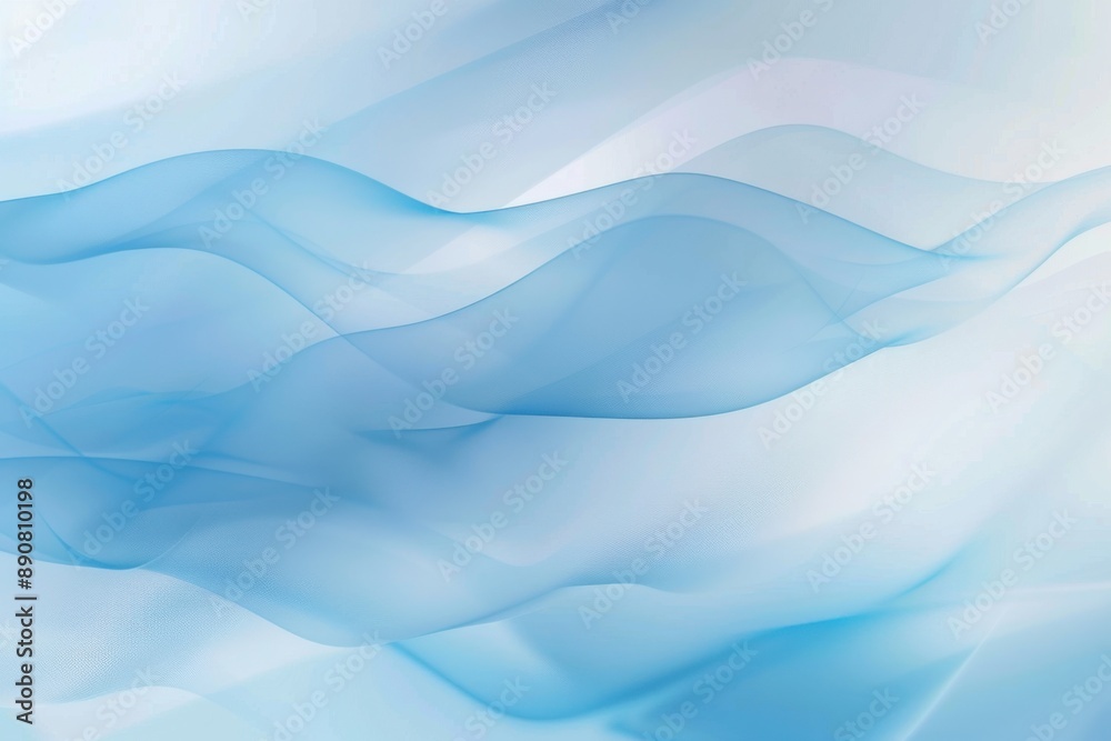 Abstract composition of smooth, flowing blue and white waves with a serene and calming atmosphere. Abstract composition of smooth, flowing blue and white waves with a serene and calming atmosphere.