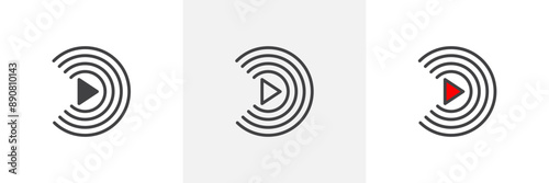 Livestream colored icon set