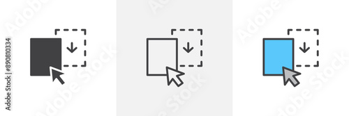 Drag and drop colored icon set