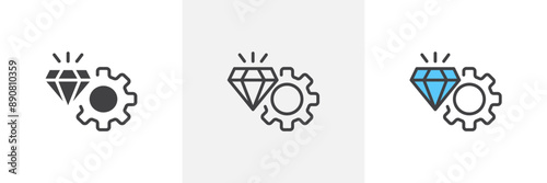 Operational excellence colored icon set