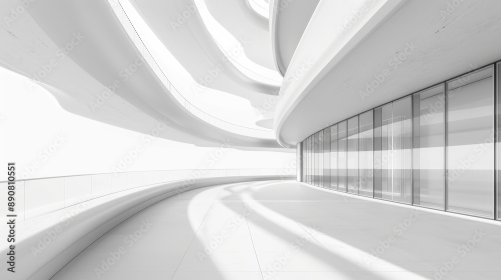 Fototapeta premium Futuristic Curved Architecture Building