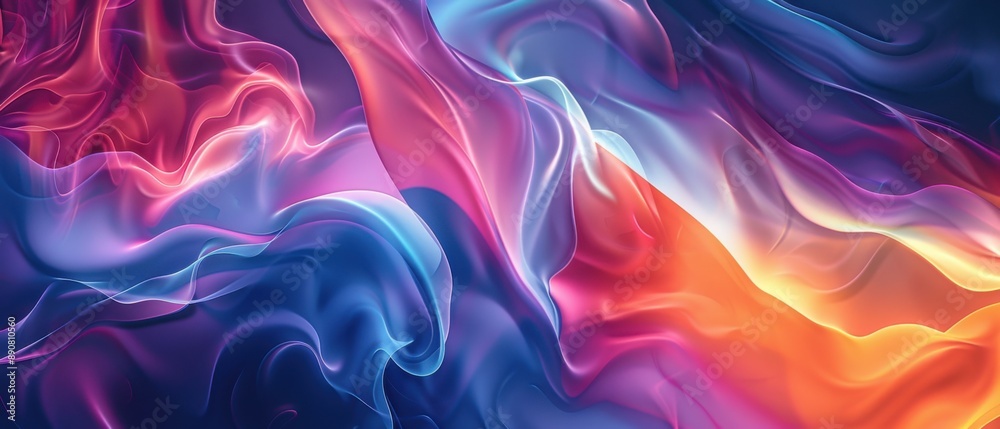 A vibrant abstract composition of fluid waves in a colorful, flowing style with hues of blue, pink, purple, and orange. A vibrant abstract composition of fluid waves in a colorful, flowing style with hues of blue, pink, purple, and orange.