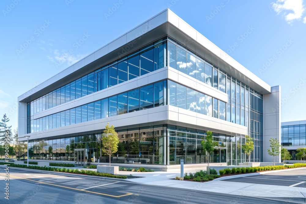 Modern office building exterior background Modern office building exterior background