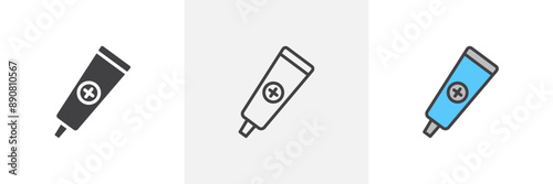 Ointment colored icon set