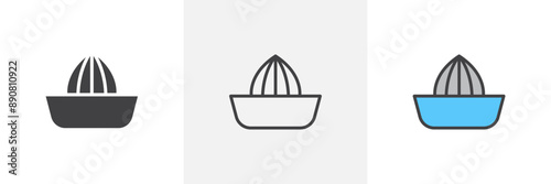 Hand Juicer colored icon set