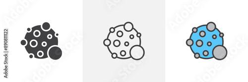 Cancer colored icon set